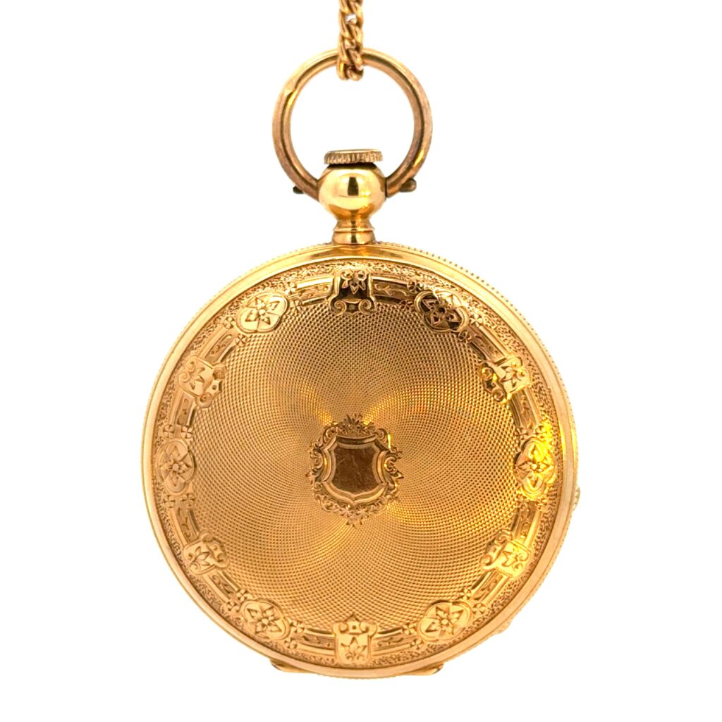 Antique 18K Gold Pocket Watch Ornate Guilloch?? Case