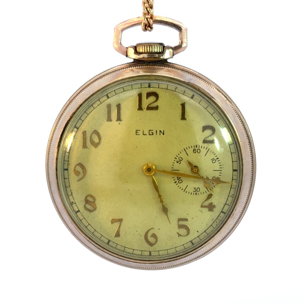 Vintage Elgin Pocket Watch ?C 15 Jewels ?C Gold Plated Case ?C Circa 1925?C1940 ?C Art Deco / Early Mid-Century