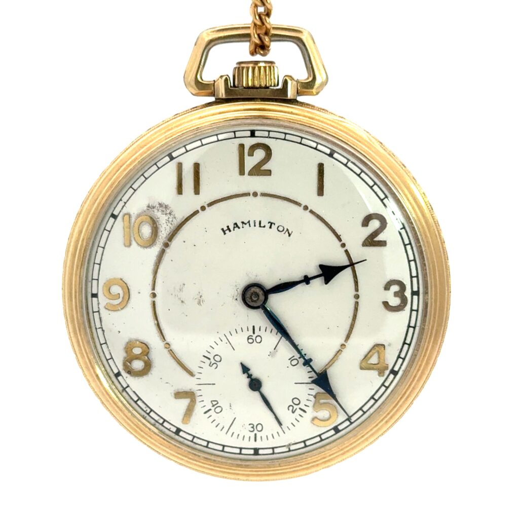 Vintage Pocket Watch ?C Gold Filled ?C Art Deco Style Dial ?C Circa 1930?C1940