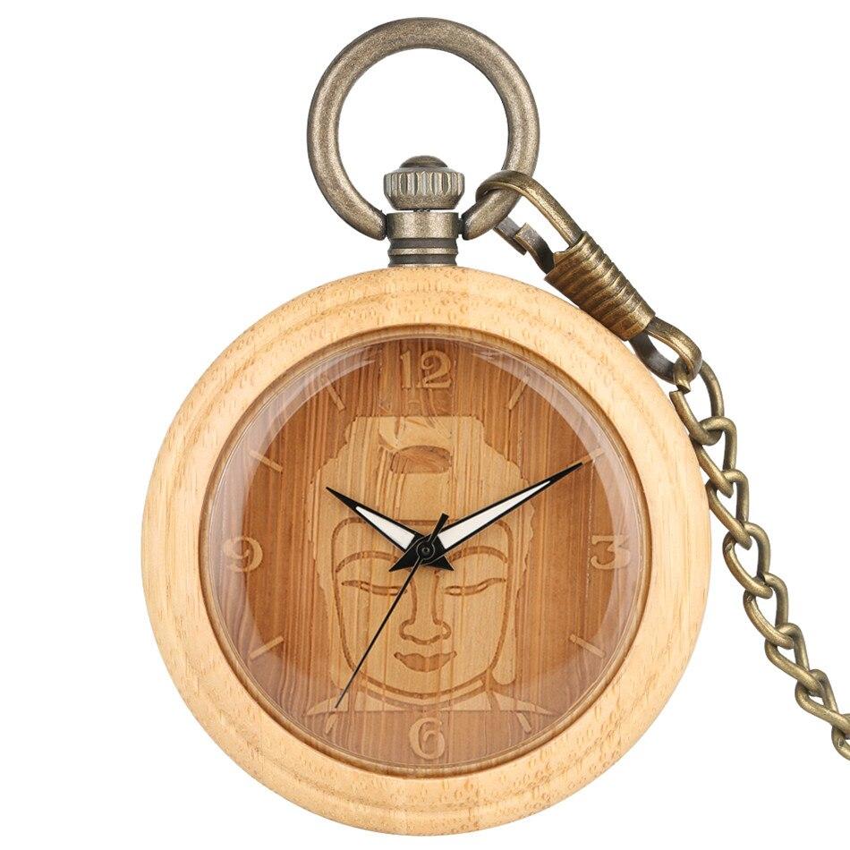Wooden Pocket Watch Buddha