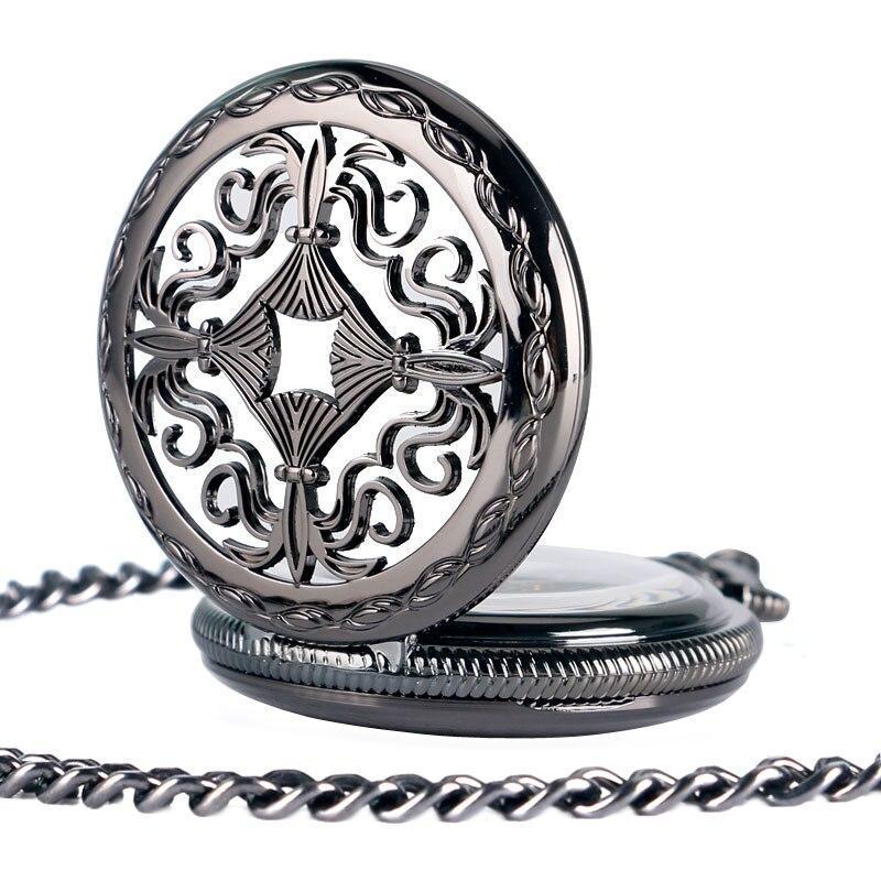 Black Automatic Half Hunter Pocket Watch - Gothic II