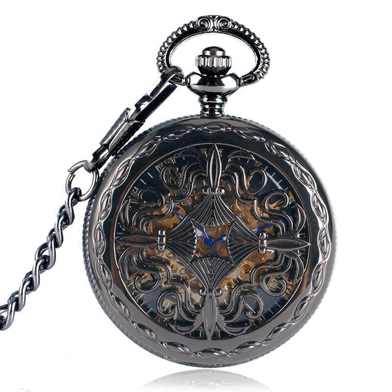 Black Automatic Half Hunter Pocket Watch - Gothic II - Image 2