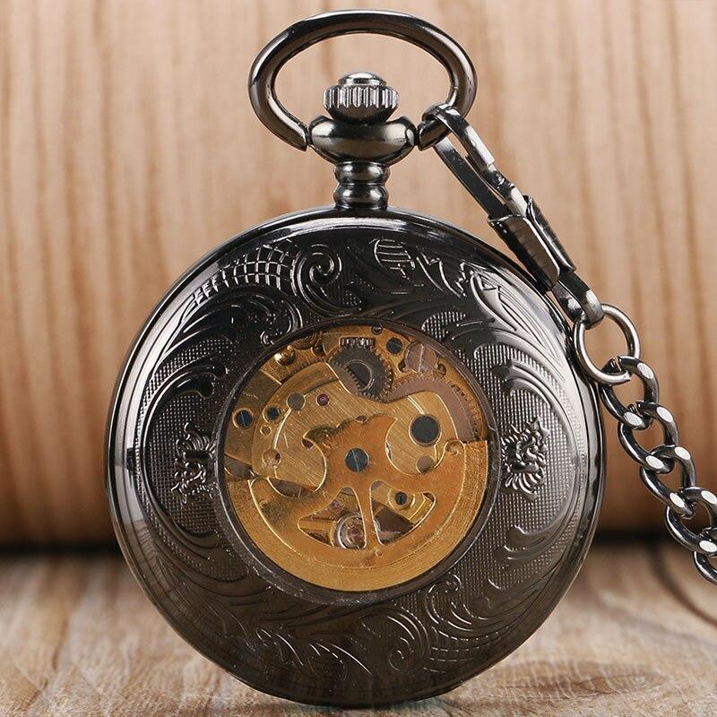 Black Steampunk Automatic Pocket Watch - Gothica - Image 2