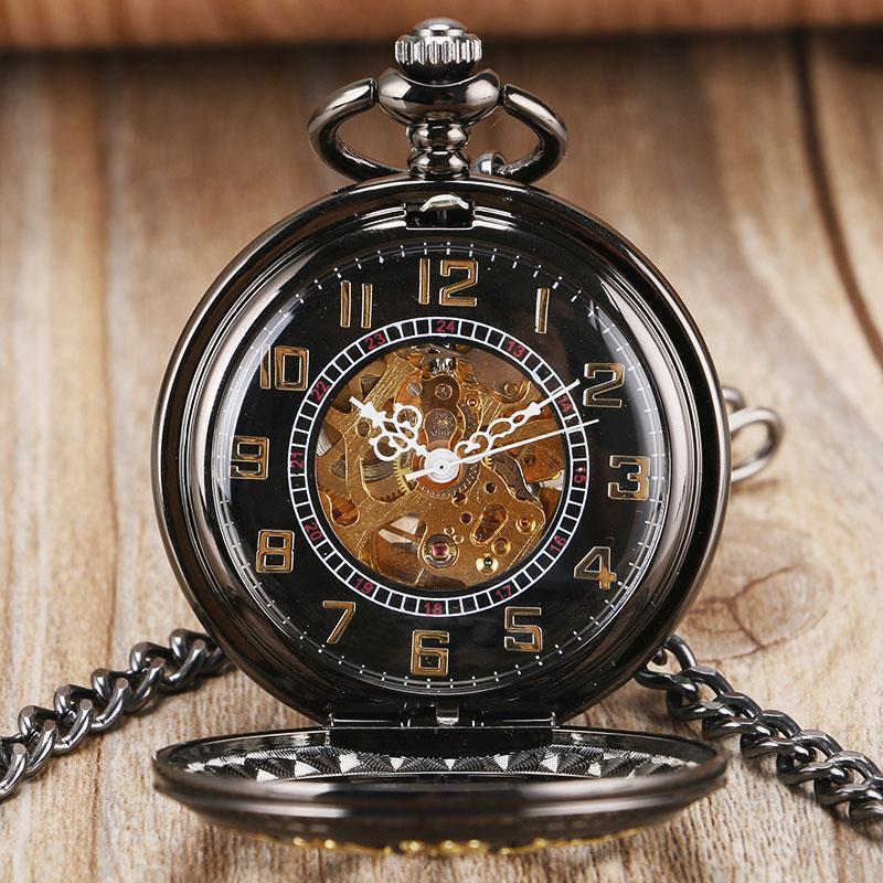 Black Steampunk Automatic Pocket Watch - Gothica - Image 5