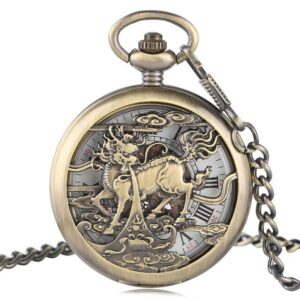 Bronze Automatic Full Hunter Pocket Watch - Asian Chimera