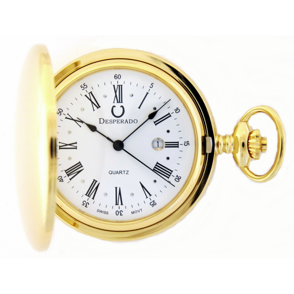 Desperado 740G ??Jefferson?? Gold Plated Swiss Quartz Pocket Watch