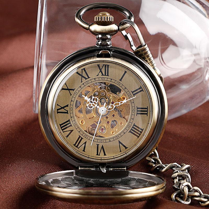 Vintage Automatic Half Hunter Pocket Watch - Roman