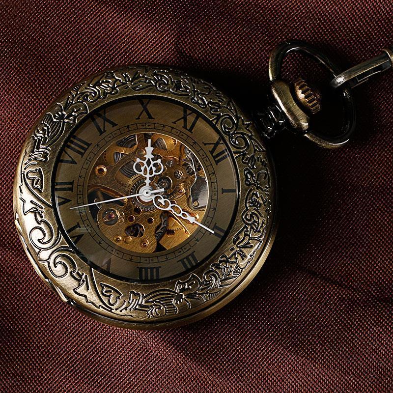 Vintage Automatic Half Hunter Pocket Watch - Roman - Image 5