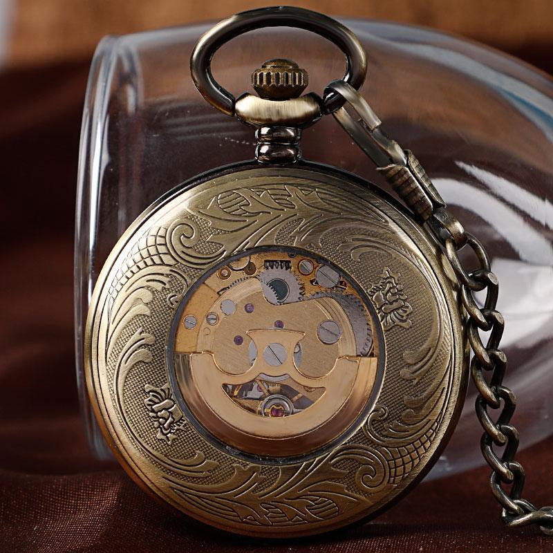 Vintage Automatic Half Hunter Pocket Watch - Roman - Image 3