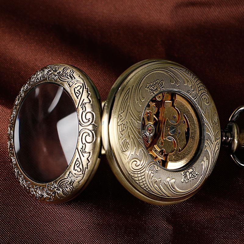 Vintage Automatic Half Hunter Pocket Watch - Roman - Image 4