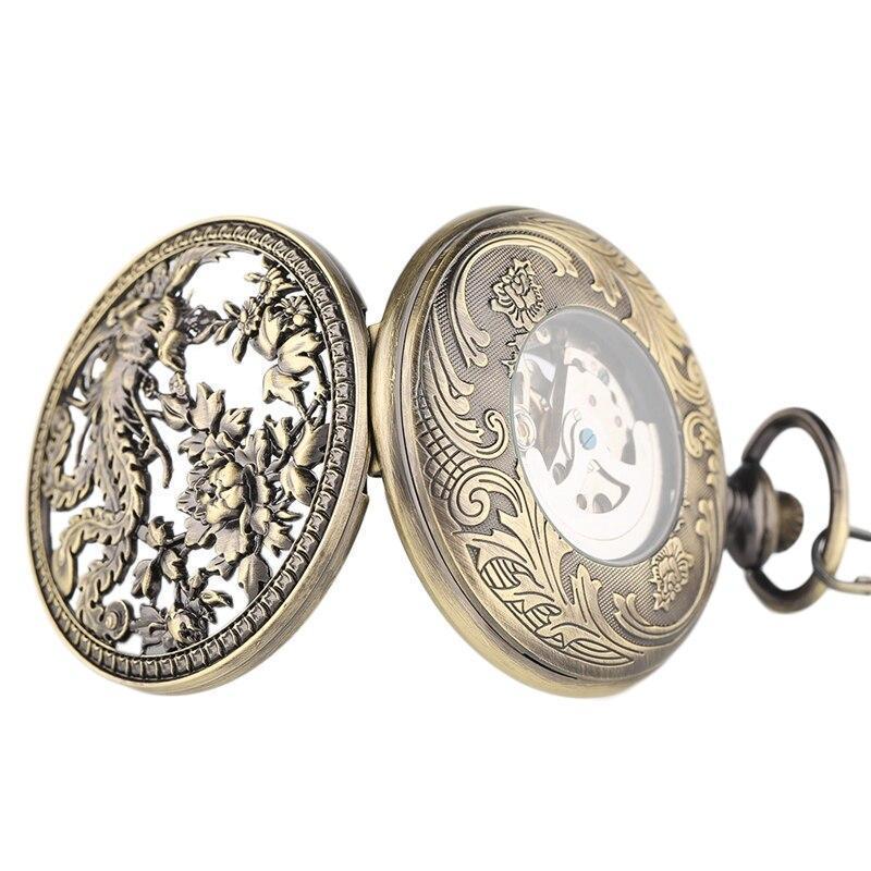 Women's Bronze Automatic Pocket Watch - Blooming Peacock - Image 5