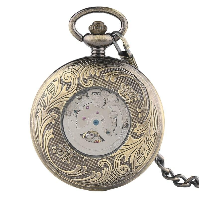 Women's Bronze Automatic Pocket Watch - Blooming Peacock - Image 2