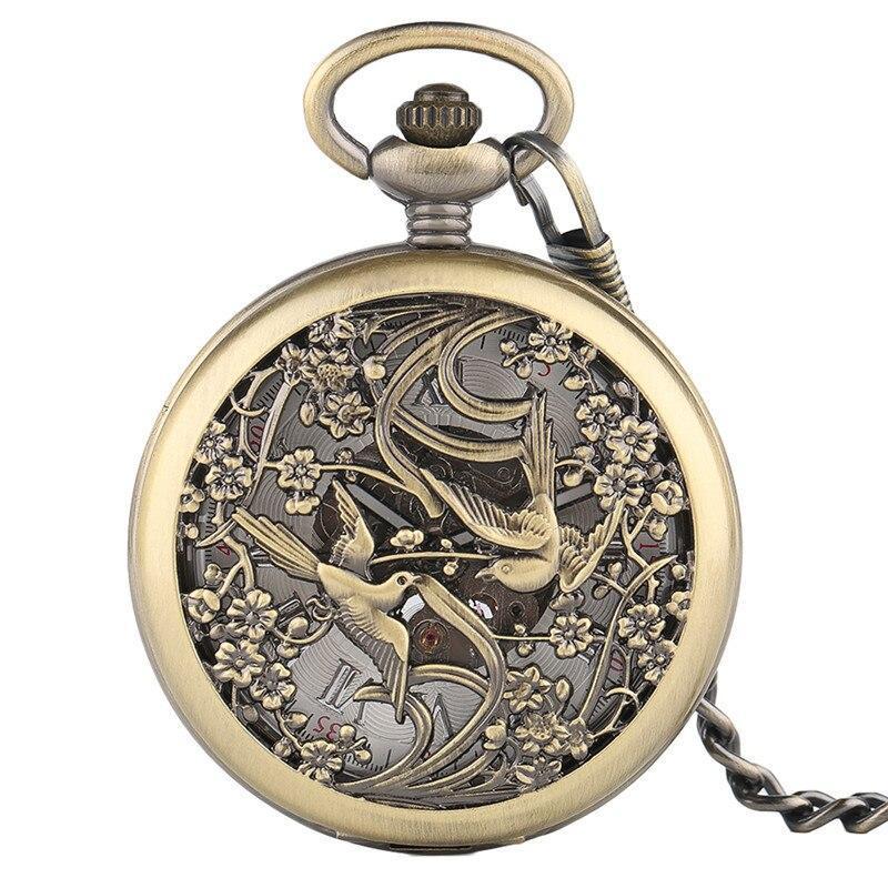 Women's Bronze Automatic Pocket Watch - Wedding Dance